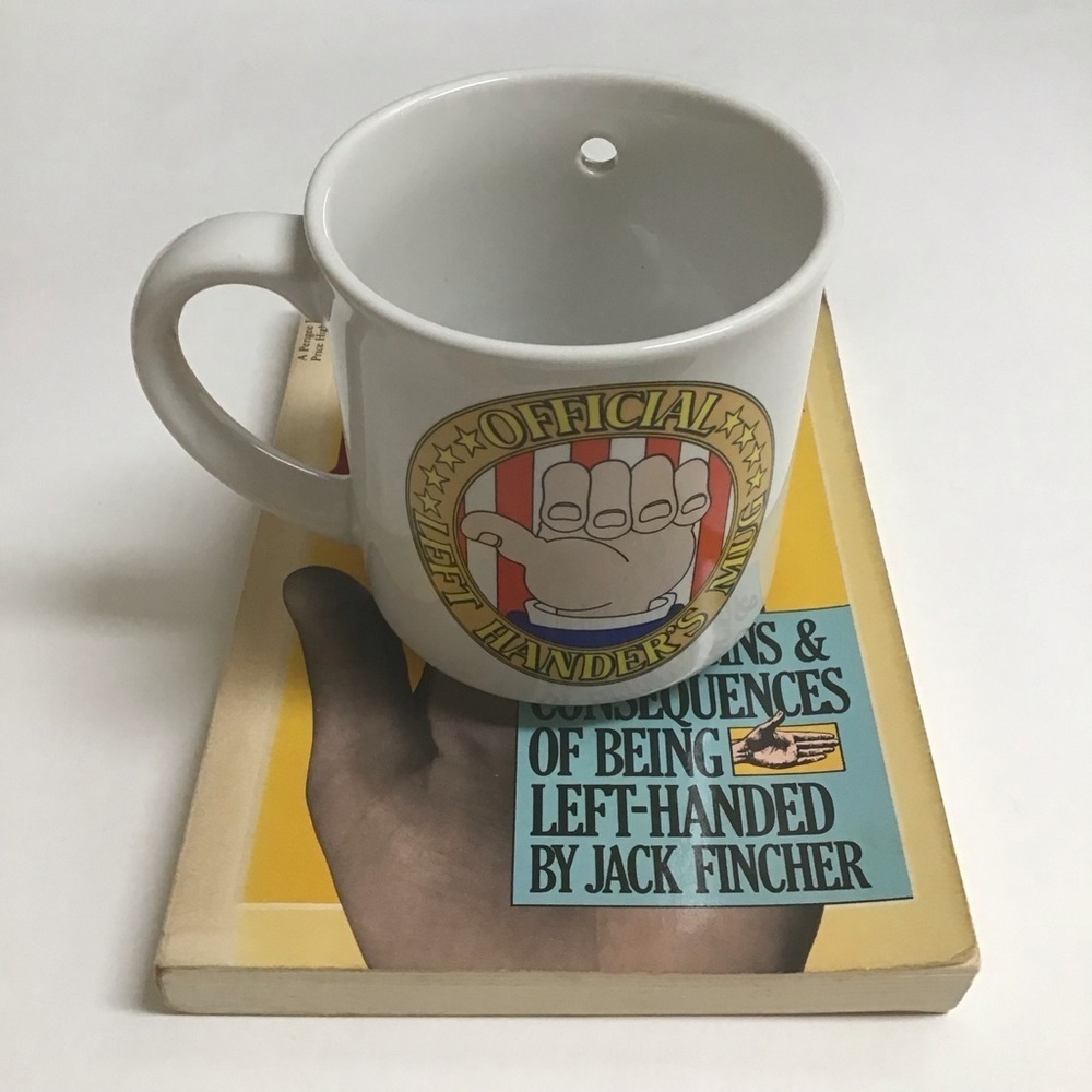 Left Handers Coffee Mug Cup Lefties Book LOT 1980’s Gift Kitchen Vintage Korea - Picture 2 of 16